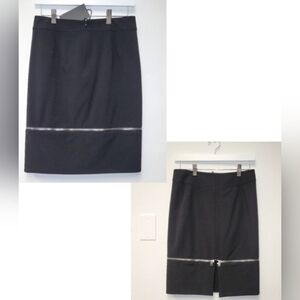 Alexander McQueen Black Pencil Zip around Skirt Size 38 EU 8 US
